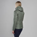 Pale Sage Montane Women's Anti-Freeze Hooded Down Jacket Model Back