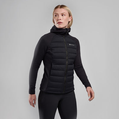 Black Montane Women's Composite Hooded Down Jacket Front