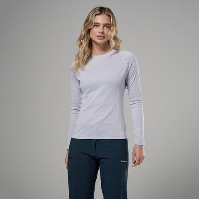 Lilac Haze Montane Women's Dart Long Sleeve T-Shirt Front FDLSTLIL