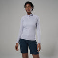 Lilac Haze Montane Women's Dart Zip Neck T-Shirt Model Front