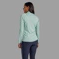 Sea Mist Montane Women's Dart Zip Neck T-Shirt Model Back