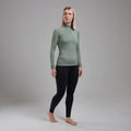 Pale Sage Montane Women's Dart XT Thermal Zip Neck T-Shirt Model 4