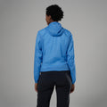 Cornflower Montane Women's Featherlite Hooded Windproof Jacket Model Back