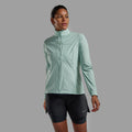 Sea Mist Montane Women's Featherlite Windproof Jacket Model Front