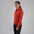 Saffron Red Montane Women's Fury Hooded Fleece Jacket Model Front