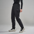 Black Montane Women's Khamsin Lite Softshell Pants Model Front FKLPRBLA