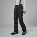Black Montane Women's Mossa XT Softshell Pants Model Front FMXPRBLA