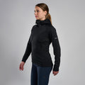 Black Montane Women's Protium Hooded Fleece Jacket Model Front