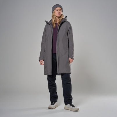 Dusk Montane Women's Spirit Long Insulated Waterproof Jacket Front FSLIJDUS