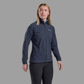 Eclipse Blue Montane Women's Tenacity Nano Softshell Jacket Model Front