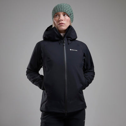 Black Montane Women's Torren Waterproof Jacket Front