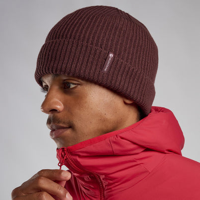 Dark Garnet Montane Brew Beanie Hat Front