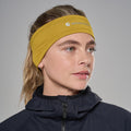 Ginkgo Gold Montane Dart XT Thermal Headband Model Front HDAXHGIN