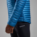 Electric Blue Montane Men's Anti-Freeze Lite Hooded Down Jacket Model 6