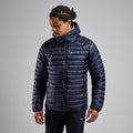 Eclipse Blue Montane Men's Anti-Freeze Hooded Down Jacket Model 3