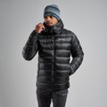 Black Montane Men's Anti-Freeze XT Hooded Down Jacket Model 3