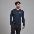 Eclipse Blue Montane Men's Dart Long Sleeve T-Shirt Model Front