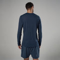 Eclipse Blue Montane Men's Dart Nano Long Sleeve T-Shirt Model Back MDNLSECL