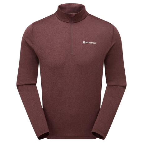 Dark Garnet Montane Men's Dart Zip Neck T-Shirt Front