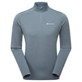 Stone Blue Montane Men's Dart XT Thermal Zip Neck Long Sleeved Top Front