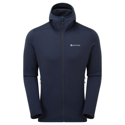 Eclipse Blue Montane Men's Fury Hooded Fleece Jacket Front