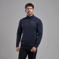 Eclipse Blue Montane Men's Fury Lite Fleece Pull-On Model Front