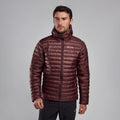 Dark Garnet Montane Men's Icarus Hooded Insulated Jacket Model Front