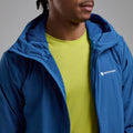 Neptune Blue Montane Men's Khamsin Hooded Softshell Jacket Model 10