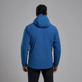 Neptune Blue Montane Men's Khamsin Hooded Softshell Jacket Model Back