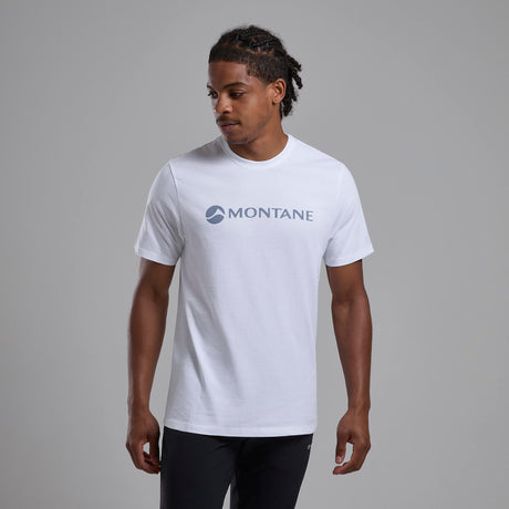 White Montane Men's Mono Logo T-Shirt Front and Back