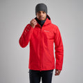 Adrenaline Red Montane Men's Phase Waterproof Jacket Model Front