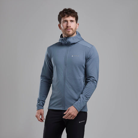 Stone Blue Montane Men's Protium Hooded Fleece Jacket Front