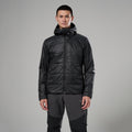 Black Montane Men's Prism Hooded Insulated Jacket Model Front