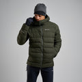 Oak Green Montane Men's Resolve XT Hooded Down Jacket Model Front