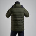 Oak Green Montane Men's Resolve XT Hooded Down Jacket Model Back