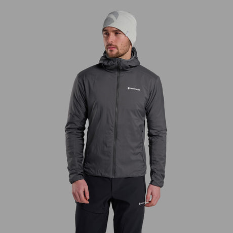 Midnight Grey Montane Men's Sirocco Hooded Insulated Jacket Front