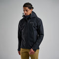 Black Montane Men's Spirit Waterproof Jacket Model Front