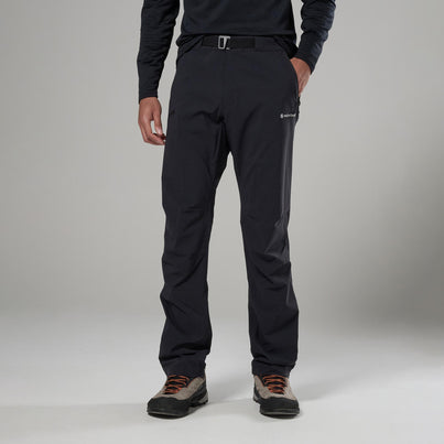 Black Montane Men's Tenacity Softshell Pants Front MTCPSBLA