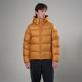 Amber Montane Men's Thaw Hooded Down Jacket Model Front MTHAHAMB