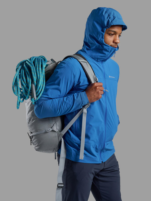 Neptune Blue Montane Men's Tenacity Nano Hooded Softshell Jacket Model 3