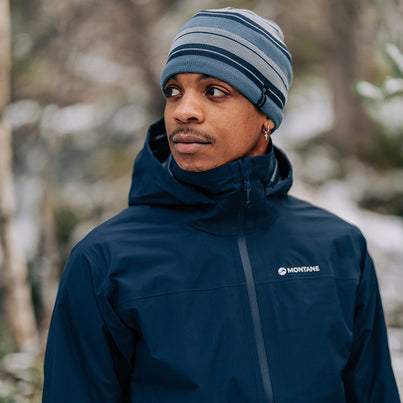 Stone Blue Montane Brew Beanie Hat Front