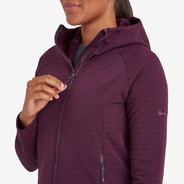 Montane Women's Protium XT Hooded Fleece Jacket - Saksatoon Berry
